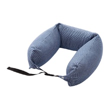 日系U型枕汗布颈枕便携条纹泡沫粒子枕旅行出差居家良品无印款