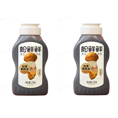 松鲜鲜金标松茸素蚝油235g2瓶装挤挤瓶0添加防腐剂挤压式纯素耗油