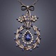 Belle epoque美好年代时期古董项链18k 蓝宝石斯里兰卡钻石祖母绿