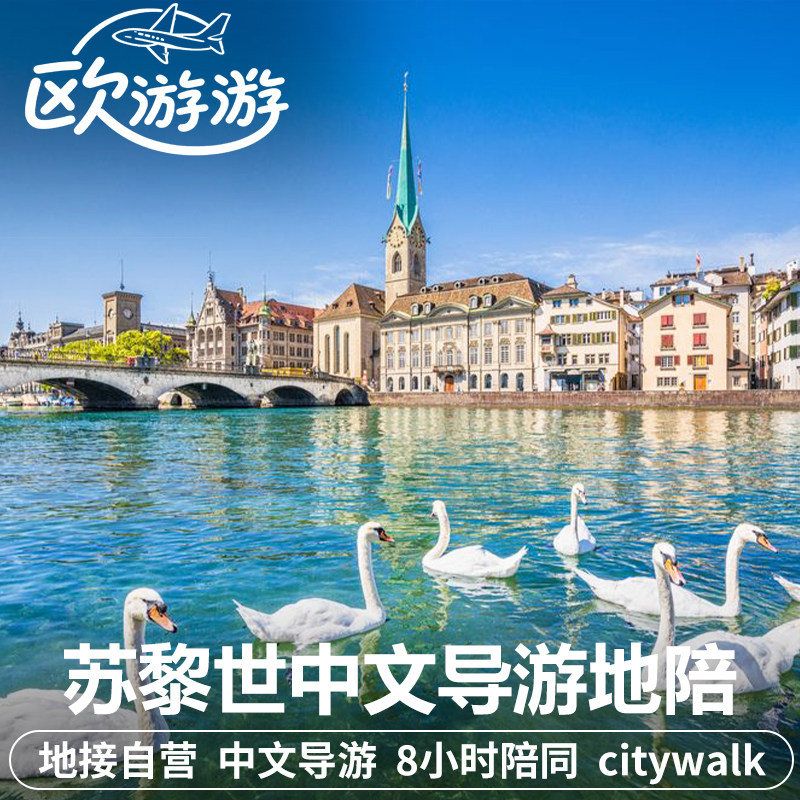 瑞士苏黎世旅游中文地陪导游一日游班霍夫大街苏黎世湖大教堂