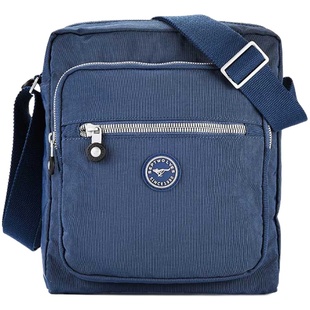 七匹狼男包单肩斜挎包青年中年布料男士包包爸爸土帆布小挂包背包