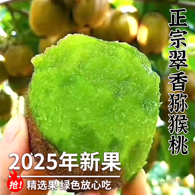 陕西周至翠香猕猴桃水果新鲜当季整箱绿心弥猴桃正宗绿心大果甜弥
