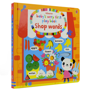 Baby's Very First Play book Shop words宝宝的启蒙超市单词书英文原版进口图书纸板书洞洞书触摸书亲子活动书