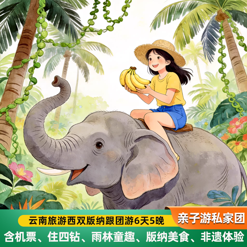 【雨林童趣私家团】西双版纳旅游6天5晚野象谷原始森林 亲子出游,度假线路/签证送关/旅游服务,境内跟团游,淘宝优惠券,粉丝福利购,淘宝优惠卷