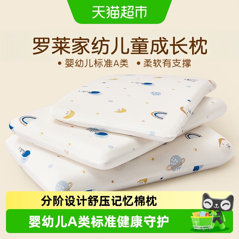 罗莱儿童记忆棉枕分龄排湿透气图片