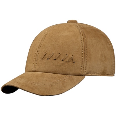 真皮男士冬季休闲风保暖棒球帽