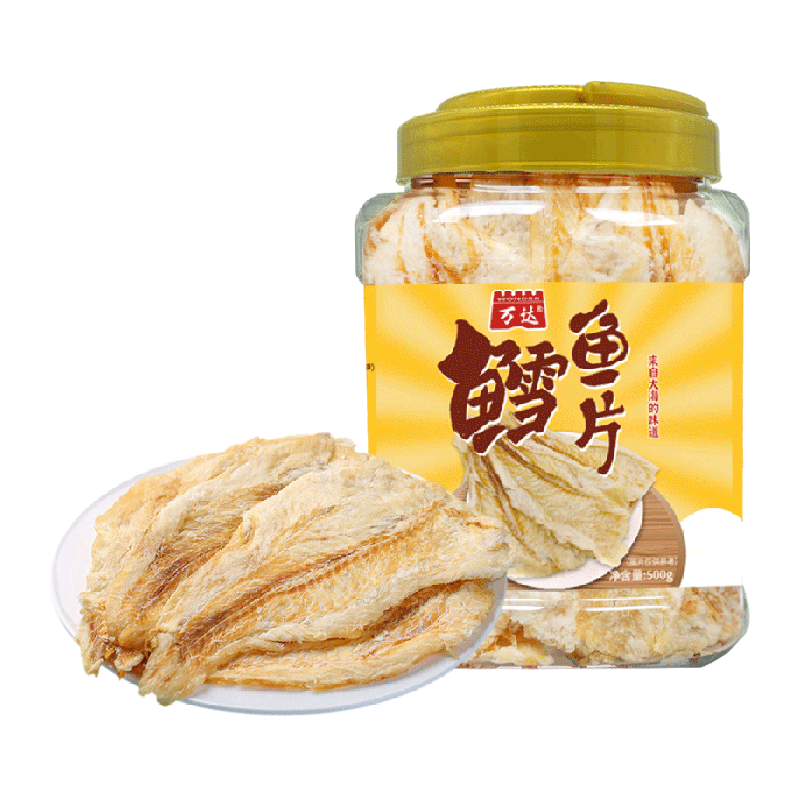 【伍嘉成专属】万达鳕鱼片500g烤鱼片鱼干即食海味海鲜休闲食品