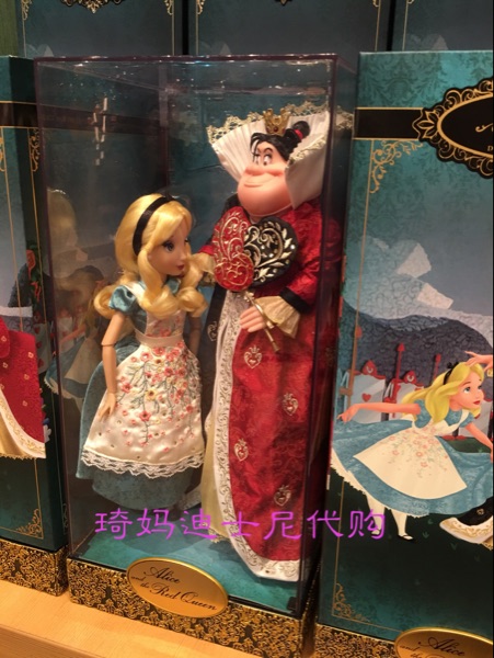 上海迪士尼正品 爱丽丝梦游仙境D23 全球限量珍藏款人偶套装