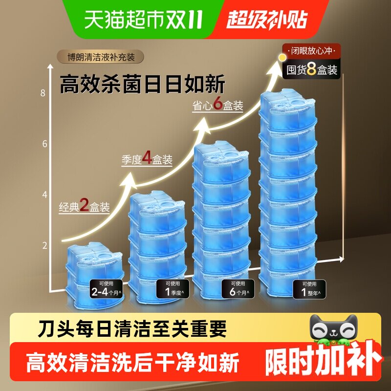 Braun博朗剃须刀配件清洁液CCR套装剃须刀清洁中心原装进口清洁液