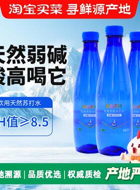 蒲峪冰川天然苏打水500ml整箱饮用水弱碱性水矿泉水PH8.5