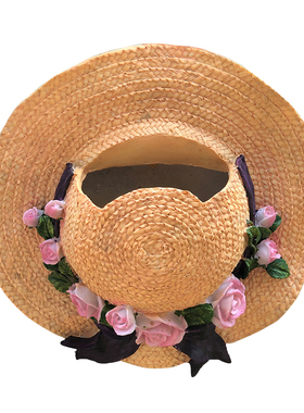 阳台幼儿园设计草帽壁挂饰户外