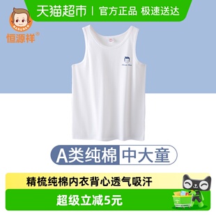 宝宝全棉无袖 恒源祥儿童中大童男童纯棉背心男孩内穿春秋夏季 薄款
