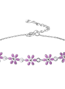 2025年新款爆款轻奢S925纯银紫色繁花茉莉花朵手链小众设计女精致