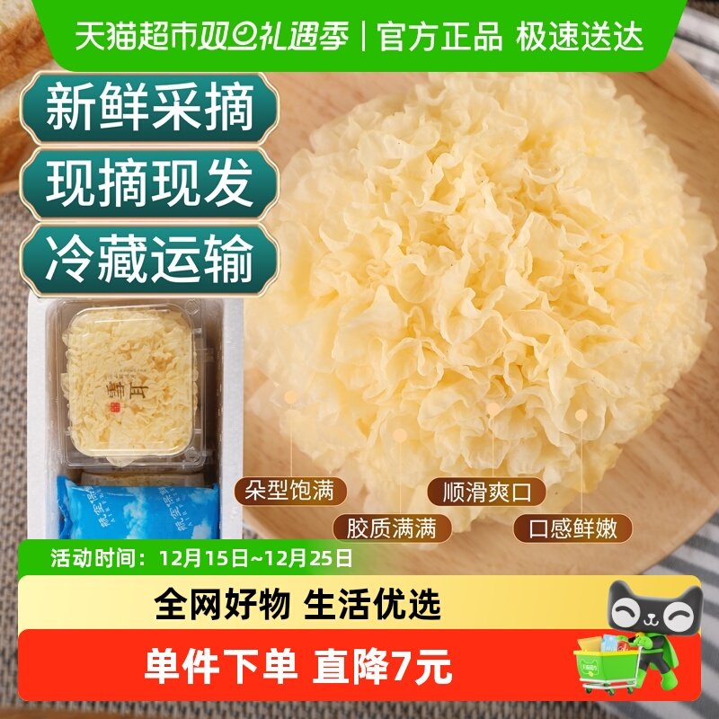 怡江黄金耳新鲜银耳130克*6盒高山活鲜白木耳糯耳雪耳