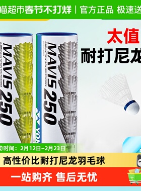 YONEX尤尼克斯羽毛球专业防风耐打稳定M250尼龙球室外训练比赛用