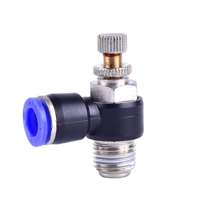 气动气缸快速插管接头可调节流阀SL4-M5/6-01/8-02/10-03/12-04全