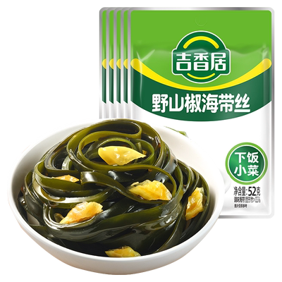 吉香居野山椒海带丝52g/袋凉拌海带丝 即食小菜 佐餐开味咸菜