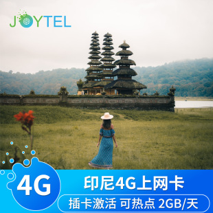 JOYTEL印尼巴厘岛电话卡4G流量上网卡可选3-30天手机卡每天2G