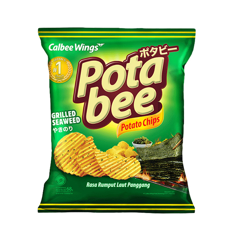 印尼Calbee/卡乐比厚切薯片海苔味波浪薯片休闲零食品膨化小吃