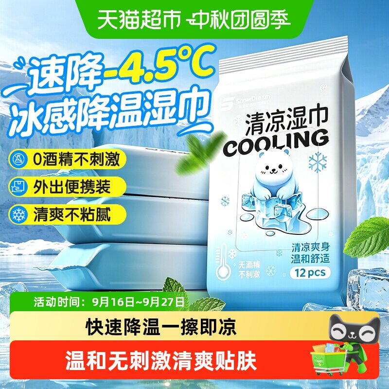 冷感降温湿巾户外运动擦汗便携装图片