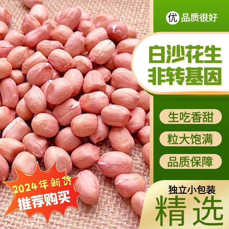 现剥新货特价精选无壳南阳白沙花生米批发粉红皮花生仁家用商用