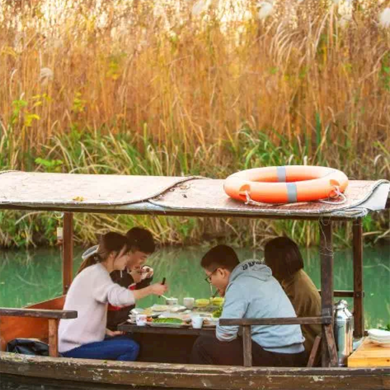 杭州西溪湿地门票 1.5小时摇橹船 西湖龙井茶点 卧水问茶套餐