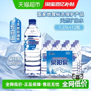 升1.25L 泉阳泉长白山矿泉水弱碱性饮用水整箱装 12瓶 百亿补贴