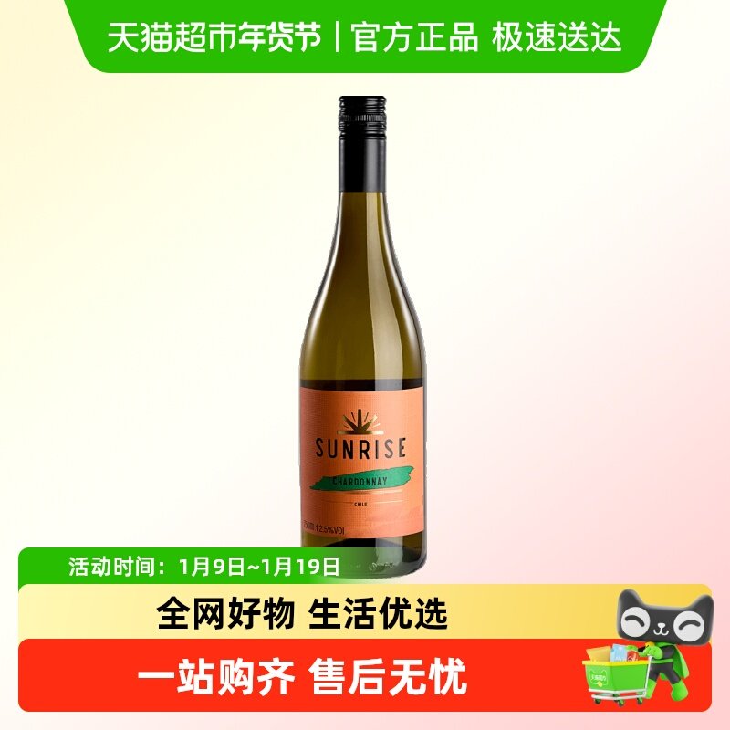 干露旭日霞多丽干白葡萄酒智利进口白葡萄酒聚会野餐