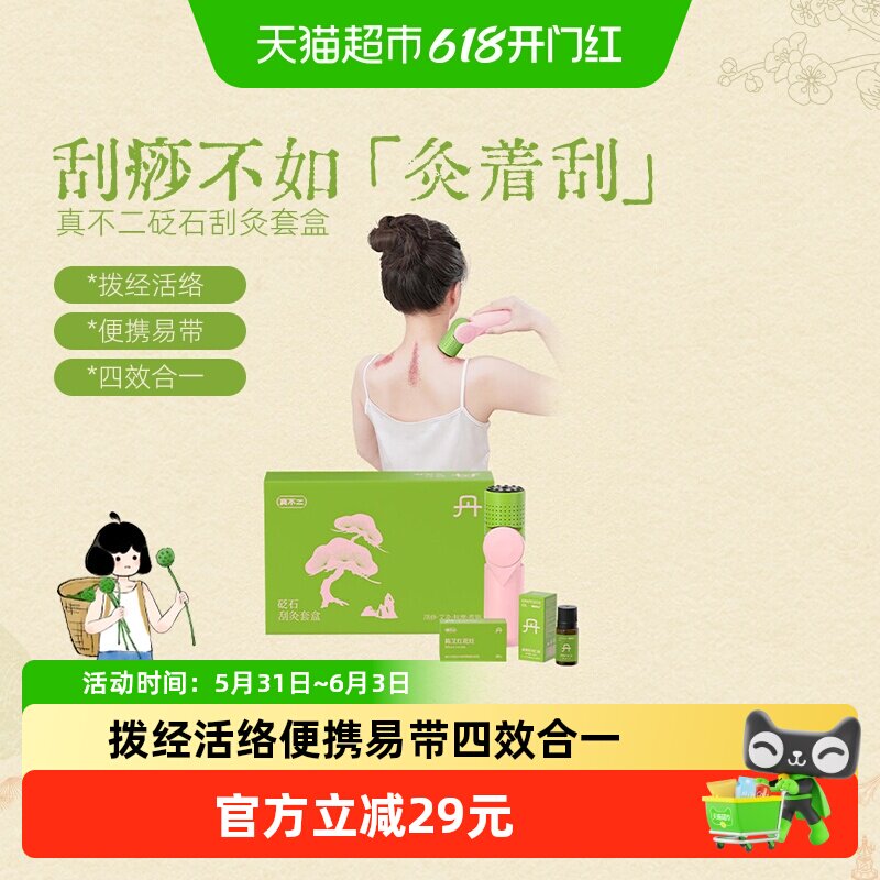 真不二艾灸仪艾灸盒随身灸刮痧艾灸棒面部加热拨筋棒经络刷1套