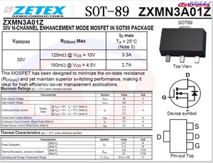 ZXMN3A01Z SOT-89 MOSFET 场效应管 MOS
