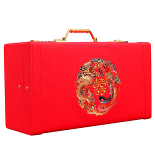 结婚礼金盒定亲订婚密码箱新娘陪嫁婚礼红色行李箱子彩礼婚庆用品