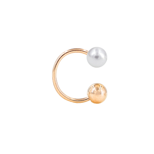 细针玫瑰金仿珍珠耳钉拧螺丝耳屏耳骨钉双耳洞耳环日韩时尚女耳饰