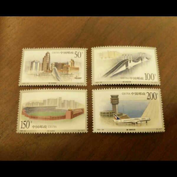 1998-28澳门建筑邮票4枚套票 全品相保真   原胶全品  邮局正品