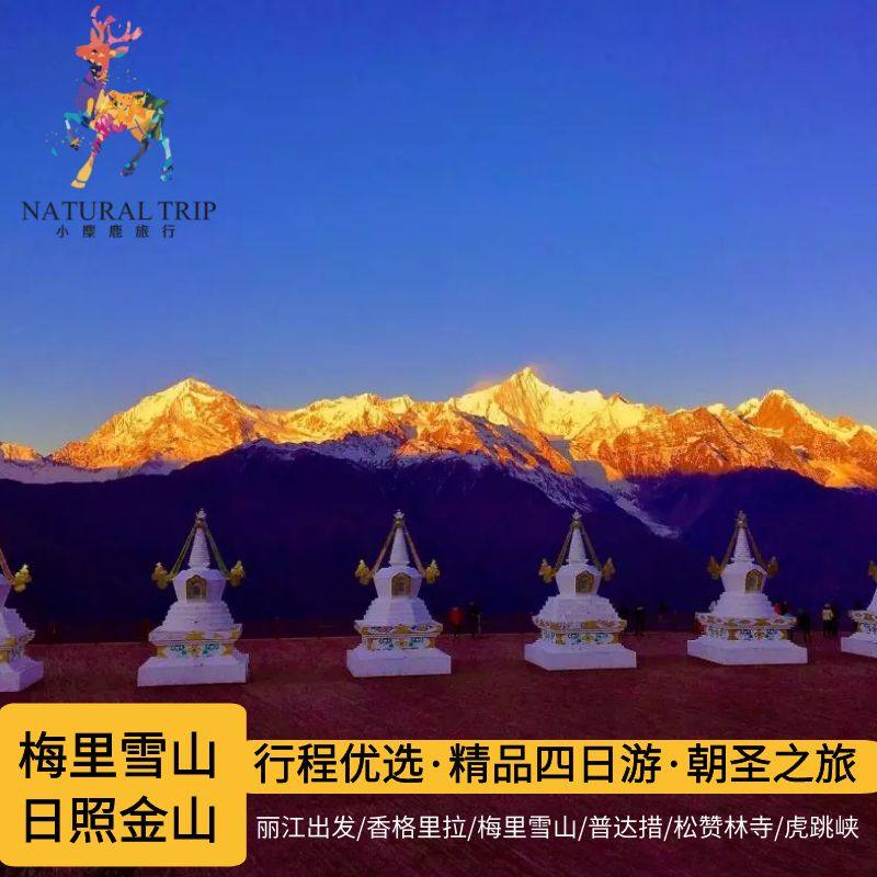丽江出发梅里雪山四日游香格里拉纯玩2人起发明永冰川小团纯玩团