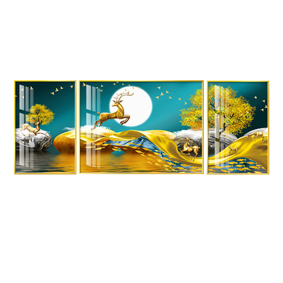 5d钻石画2021新款满钻麋鹿发财树