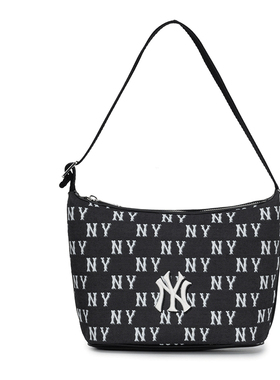 【自营】MLB男女时尚复古单肩包情侣满印老花腋下包拎包3ABQM015N