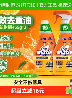 威猛先生油污净厨房重油污清洁剂455g*2瓶油烟净去油污除菌不刺鼻