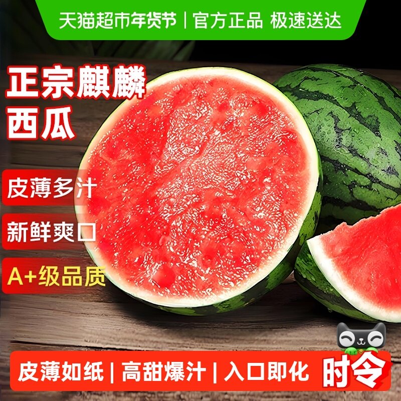 云南麒麟西瓜当季新鲜水果现摘薄皮大西瓜沙瓤有籽甜西瓜正宗,水产肉类/新鲜蔬果/熟食,西瓜,淘宝优惠券,粉丝福利购,淘宝优惠卷
