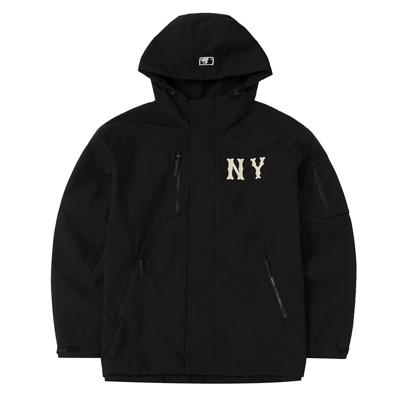 【自营】MLB男女装连帽夹克外套新款运动装黑色潮流上衣3AWJB0644