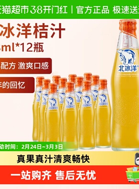 北冰洋精制桔汁汽水248mlx12瓶橙子汽水碳酸饮料中华北京老字号