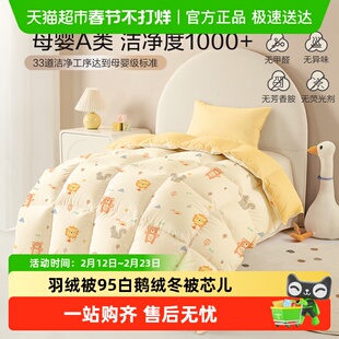 儿童羽绒被95白鹅绒冬被芯儿童春秋加厚保暖宝宝幼儿园秋冬季
