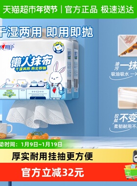 心相印悬挂式懒人抹布200抽2提吸油吸水厨房专用