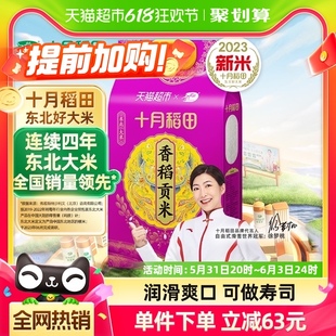 粳米可做寿司米熬粥 十月稻田超市定制香稻贡米5kg东北大米10斤装