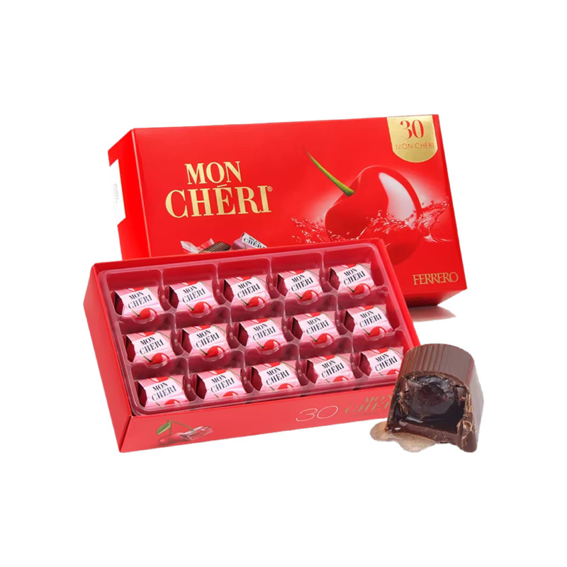 费列罗蒙雪丽樱桃酒心巧克力30粒礼盒315g新年年货零食糖果年待客