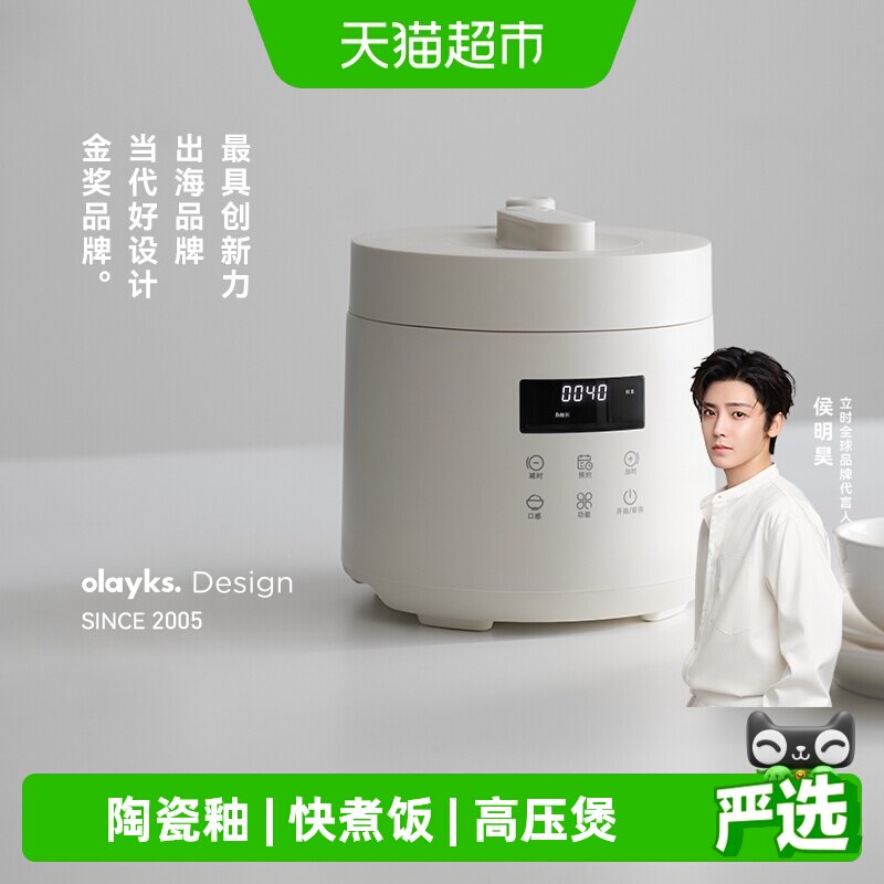 olayks畅销日韩2.5-5L电压力锅2-3人火锅小型家用高压锅