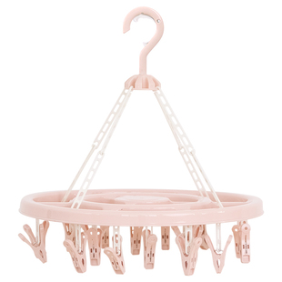 32夹家用多功能衣架儿童晒袜子夹晾衣架多夹子可折叠婴儿圆盘收纳