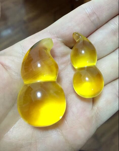 俄料 饱满圆润 净水金珀葫芦 招财福禄 颜色浓品质高