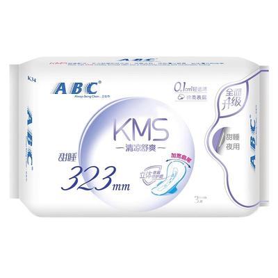 abc清凉舒爽加长甜睡亲肤卫生巾