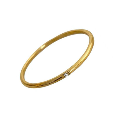 女钛钢简约素圈叠戴超细戒指镶钻