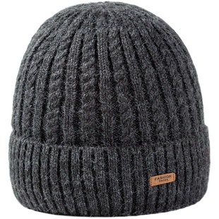 爸爸帽子男冬天户外保暖毛线帽中老年人老头爷爷秋冬季加绒针织帽